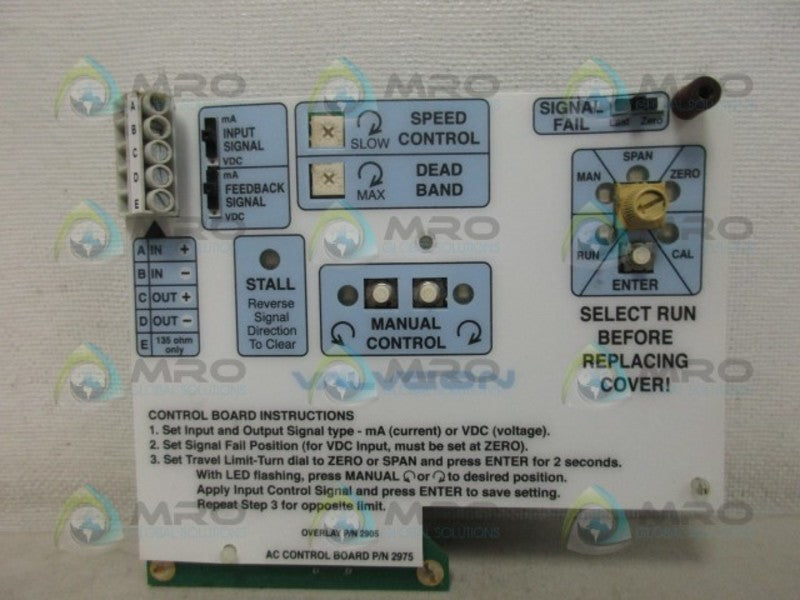 VALVCON 2975 AC CONTROL BOARD *USED*