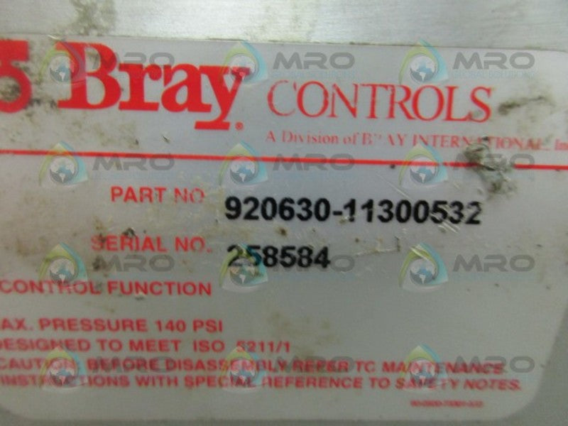 BRAY CONTROLS 920630-11300532 PNEUMATIC ACTUATOR UNMP