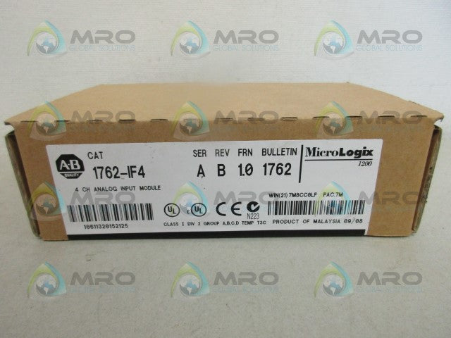 ALLEN BRADLEY 1762-IF4 SER. A F/W 1.0 DATE:2008 * FACTORY SEALED *