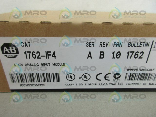 ALLEN BRADLEY 1762-IF4 SER. A F/W 1.0 DATE:2008 * FACTORY SEALED *
