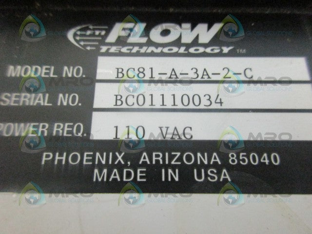 FLOWDATA BC81-A-3A-2-C COUNTER *USED*