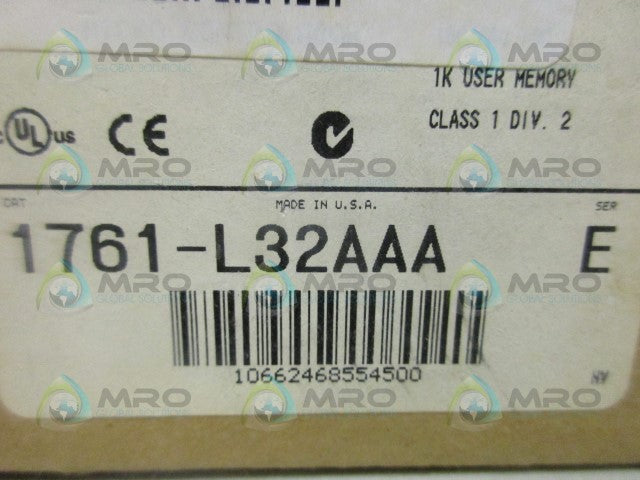 ALLEN BRADLEY MICROLOGIX 1000 1761-L32AAA SER. E F/W 1.0 CONTROLLER *NEW IN BOX*