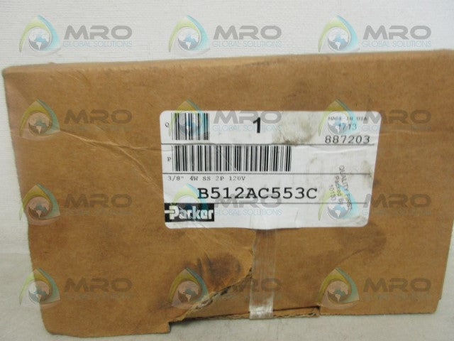 PARKER B512AC553C SOLENOID AIR CONTROL VALVE *NEW IN BOX*