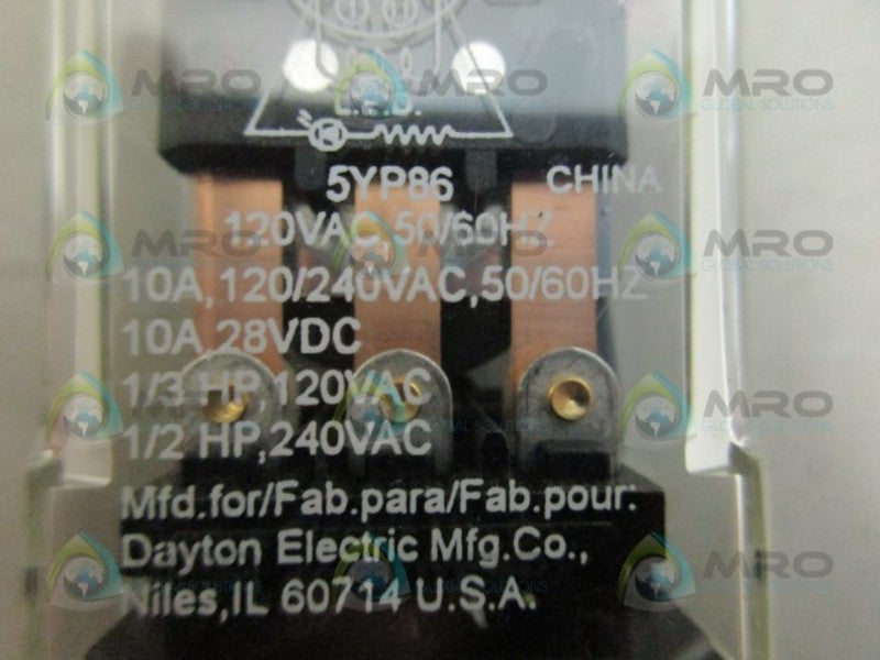 DAYTON 5YP86 RELAY *NEW IN BOX*