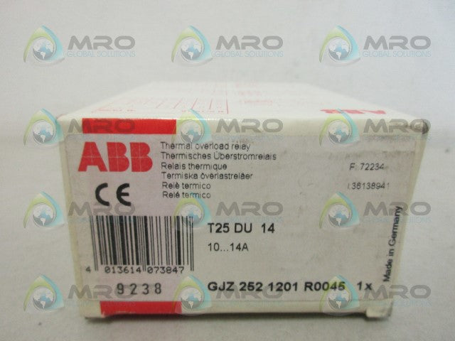 ABB T25DU14 OVERLOAD RELAY *NEW IN BOX*