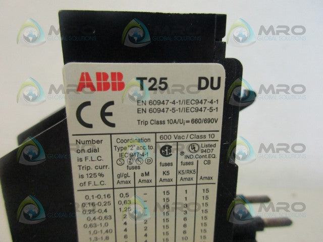 ABB T25DU14 OVERLOAD RELAY *NEW IN BOX*