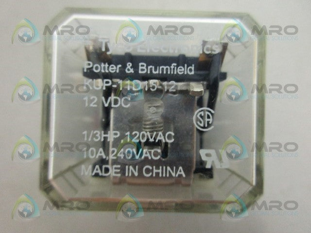 POTTER & BRUMFIELD KUP-11D15-12 RELAY 12VDC *USED*