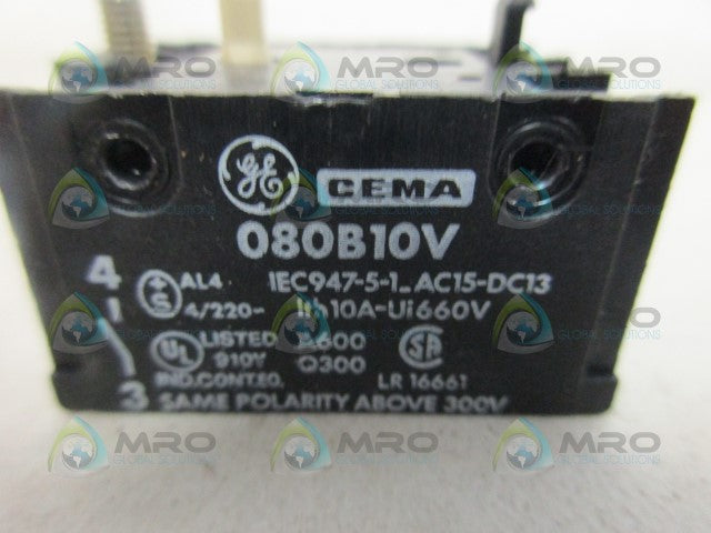 GENERAL ELECTRIC 080B10V CONTACT BLOCK *USED*