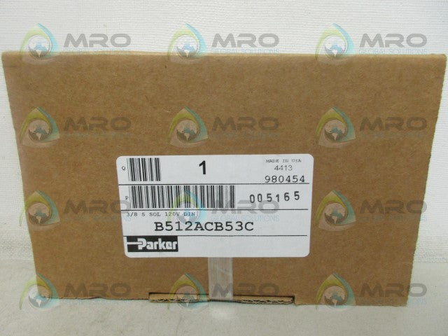 PARKER B512ACB53C SOLENOID VALVE *FACTORY SEALED*