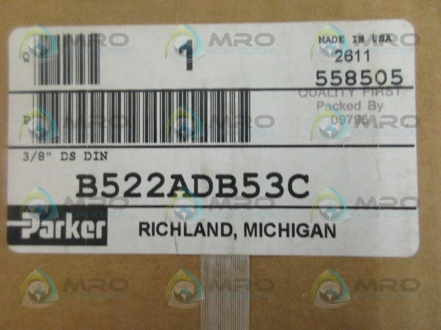 PARKER B522ADB53C 3/8" DS DIN *FACTORY SEALED*