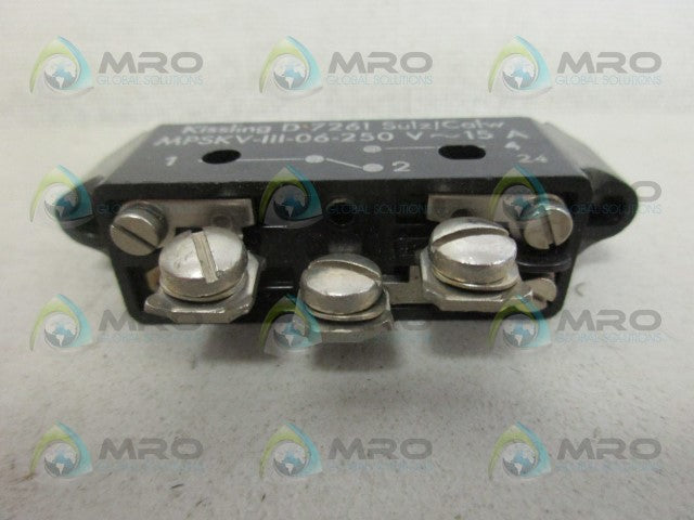 KISSLING D7261 MINIATURE LIMIT SWITCH *USED*