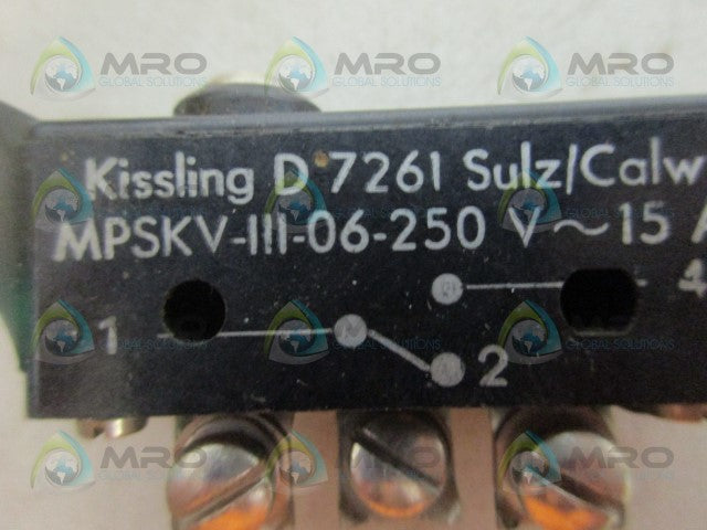 KISSLING MPSKV-III-06-250 LIMIT SWITCH *USED*