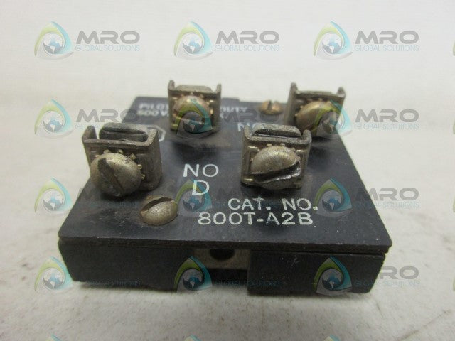 ALLEN BRADLEY 800T-A2B CONTACT BLOCK *USED*