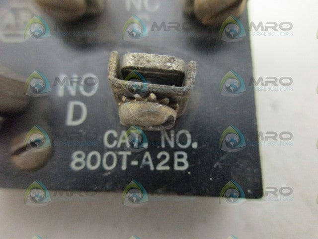 ALLEN BRADLEY 800T-A2B CONTACT BLOCK *USED*