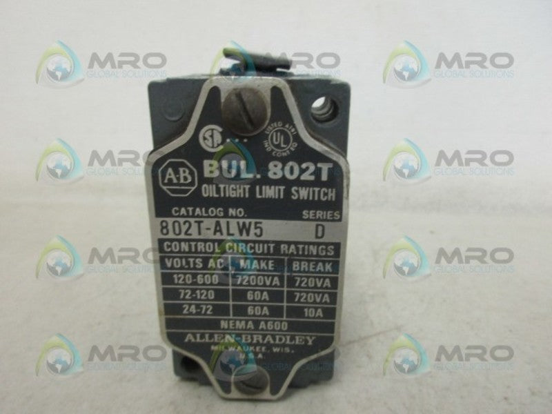 INDUSTRIAL SPARE PART 802T-ALW5 SER. D OILTIGHT LIMIT SWITCH (BODY ONLY)  UNMP