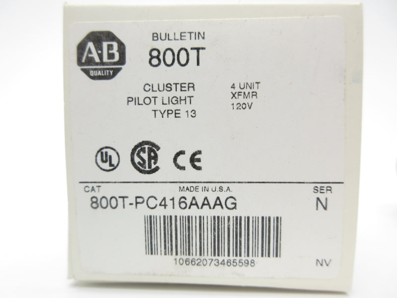 ALLEN BRADLEY 800T-PC416AAAG SER. N 120VAC (WH) NSMP