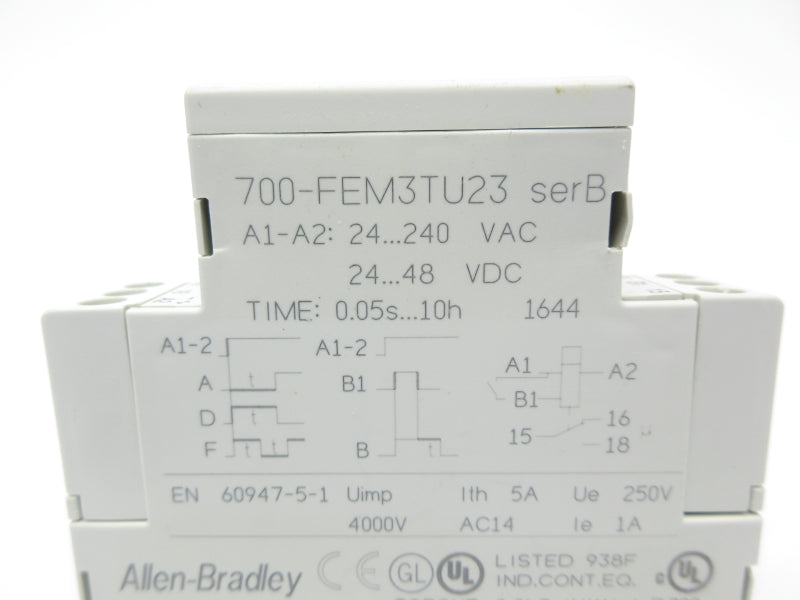 ALLEN BRADLEY 700-FEM3TU23 SER. B 24-240VAC 0.05S-10H NSNP