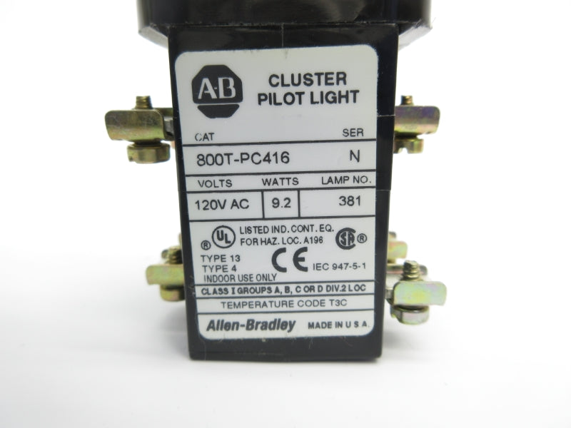 ALLEN BRADLEY 800T-PC416AABB SER. N 120VAC NSNP