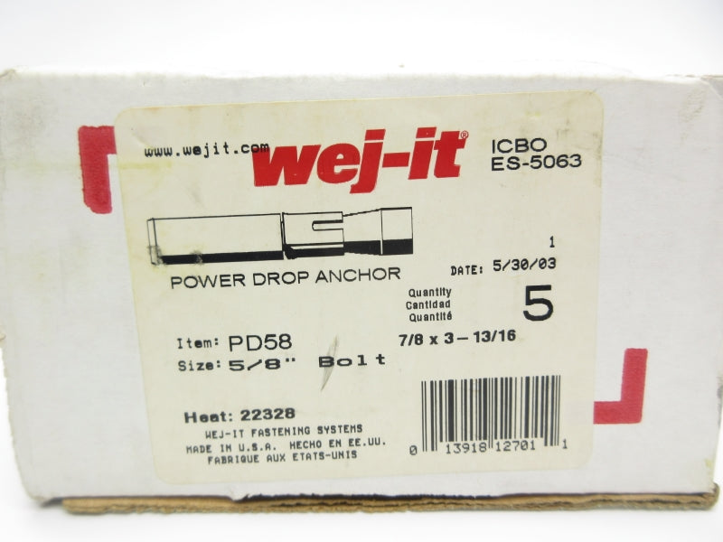 WEJIT PD58 5/8" (PKG OF 5) NSMP