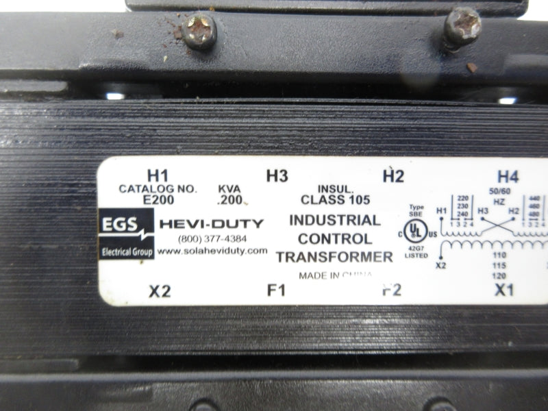 HEVI DUTY E200 480V .200KVA UNMP