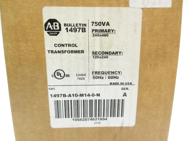ALLEN BRADLEY 1497B-A10-M14-0-N SER. A 480V (BR/WH) NSMP