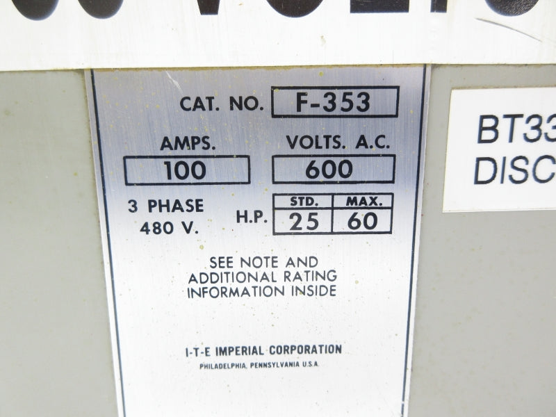ITE F-353 600VAC 100A UNMP