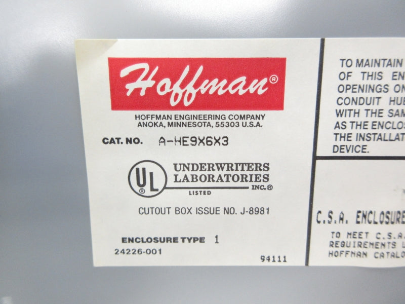 HOFFMAN A-HE9X6X3 NSNP