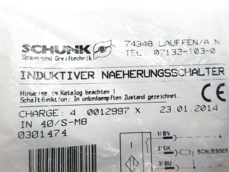 SCHUNK IN40/S-M8 0301474 NSMP