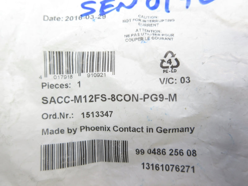 PHOENIX CONTACT SACC-M12FS-8CON-PG9-M 1513347 NSMP