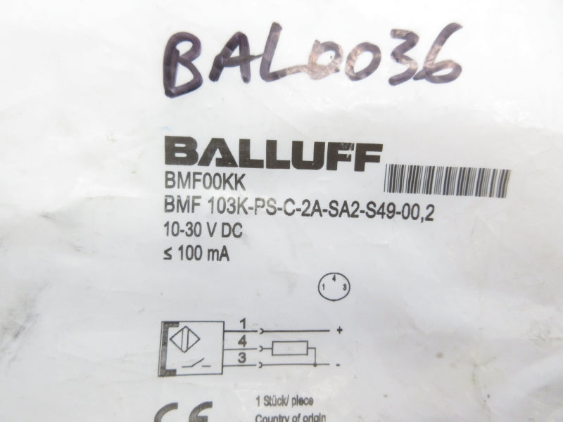 BALLUFF BMF103K-PS-C-2A-SA2-S49-00,2 BMF00KK 10-30VDC NSMP
