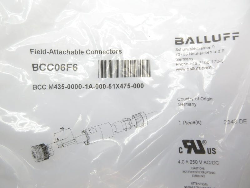 BALLUFF BCCM435-0000-1A-000-51X475-000 BCC06F6 250VAC/DC 4.0A NSMP