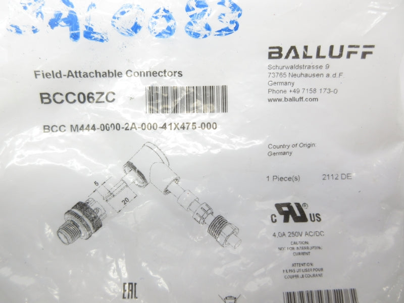 BALLUFF BCCM444-0000-2A-000-41X475-000 BCC06CZ 250VAC/DC 4.0A NSMP
