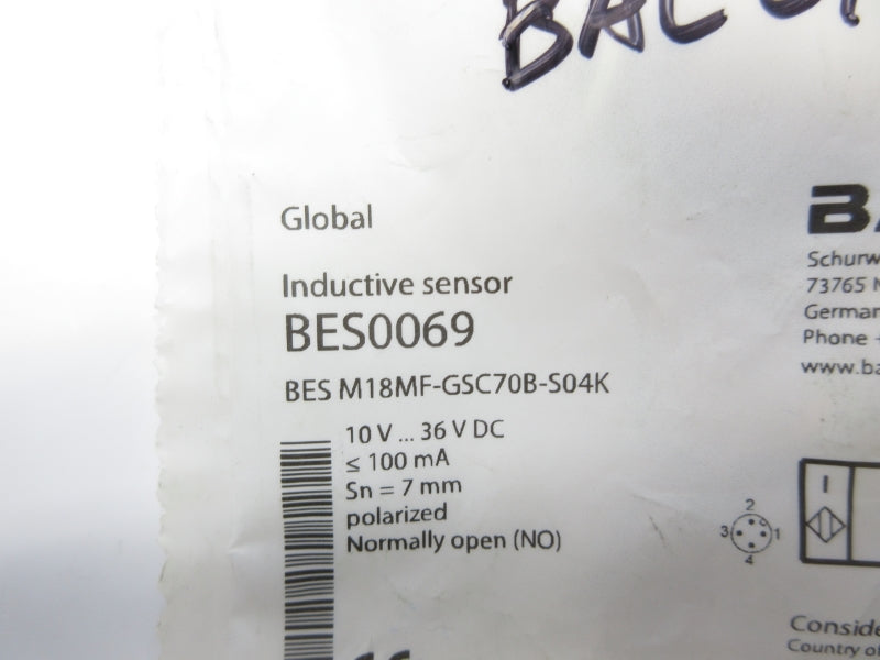 BALLUFF BESM18MF-GSC70B-S04K BES0069 10-36VDC NSMP