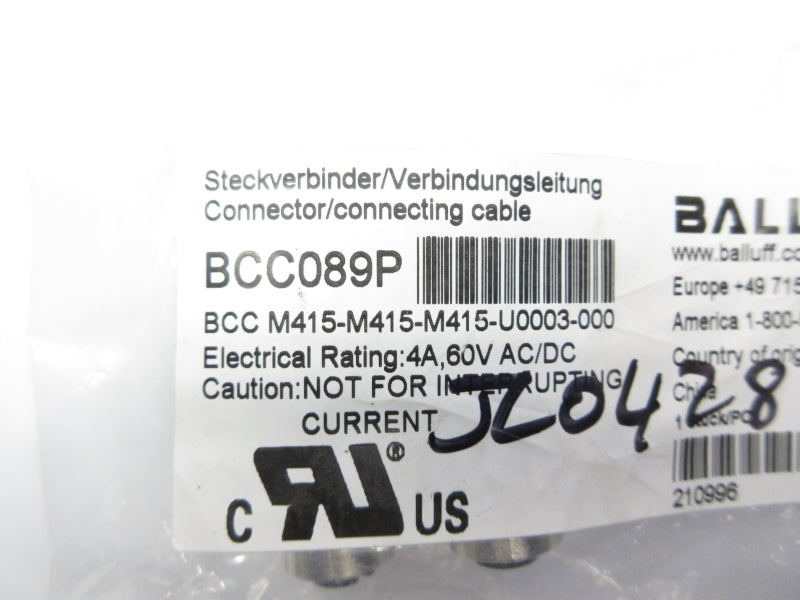 BALLUFF BCCM415-M415-M415-U0003-000 BCC089P 60VAC/DC 4A NSMP