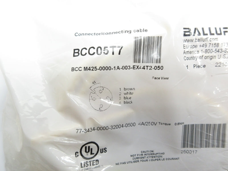 BALLUFF BCCM425-0000-1A-003-EX44T2-050 BCC05T7 250V 4A NSMP