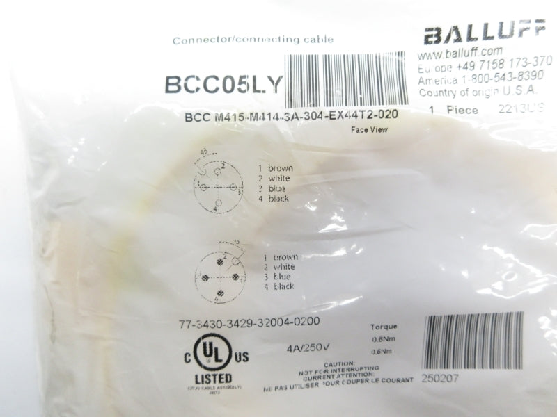BALLUFF BCCM415-M414-3A-304-EX44T2-020 BCC05LY 250V 4A NSMP