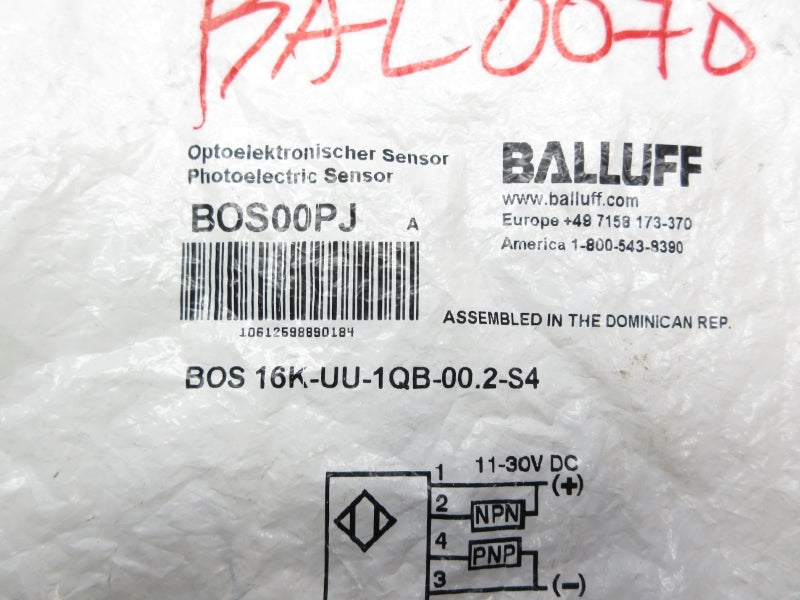 BALLUFF BOS16K-UU-1QB-00.2-S4 BOS00PJ 11-30VDC NSMP