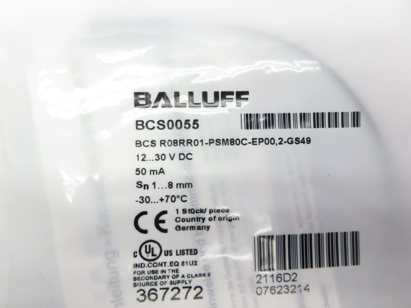 BALLUFF BCSR08RR01-PSM80C-EP00,2-GS49 BCS0055 12-30VDC NSMP