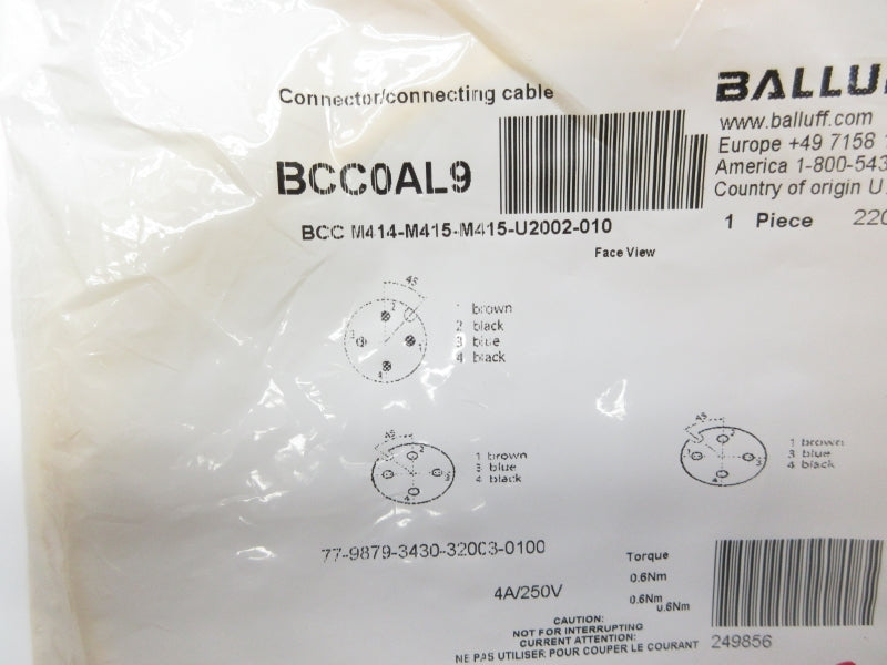 BALLUFF BCCM414-M415-M415-U2002-010 BCC0AL9 250V 4A NSMP
