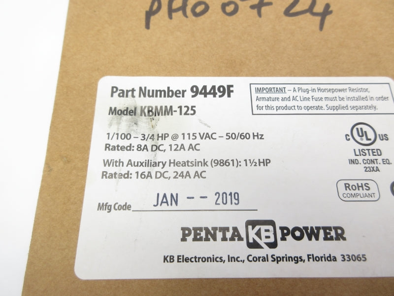 KB ELECTRONICS KBMM-125 9449F 115VAC NSMP