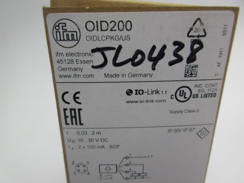 IFM EFECTOR OIDLCPKG/US OID200 10-30VDC NSMP