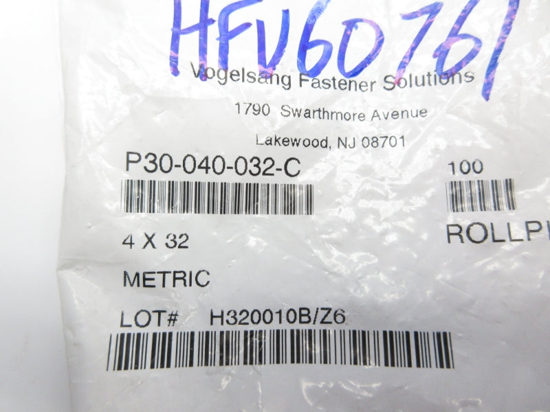 VOGELSANG FASTENER P30-040-032-C (PKG OF 100) NSMP