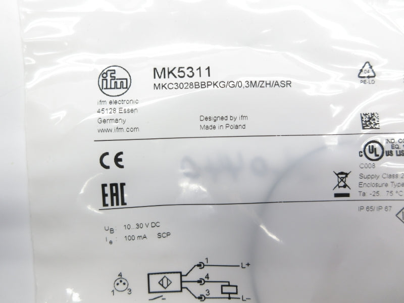 IFM EFECTOR MKC3028BBPKG/G/0,3M/ZH/ASR MK5311 10-30VDC NSMP