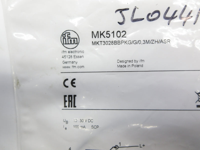 IFM EFECTOR MKT3028BBPKG/G/0,3M/ZH/ASR MK5102 10-30VDC NSMP