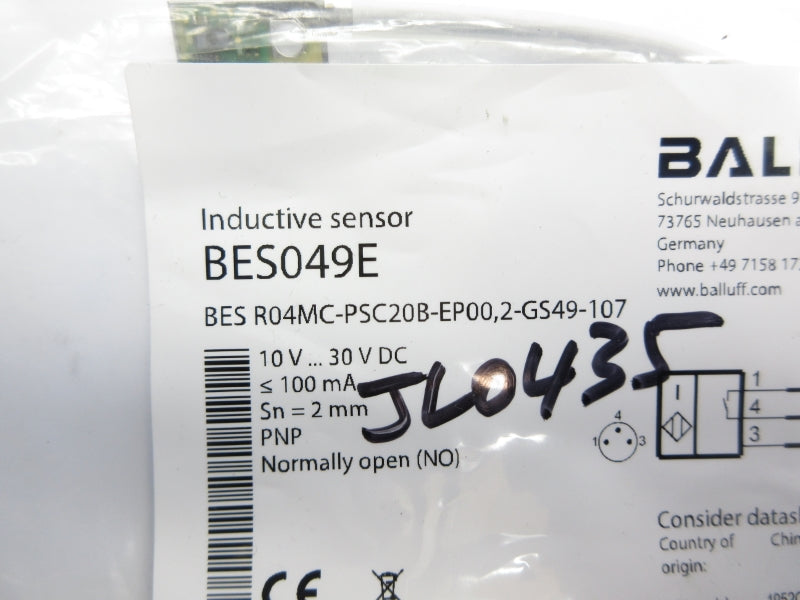 BALLUFF BESR04MC-PSC20B-EP00,2-GS49-107 BES049E 10-30VDC NSMP