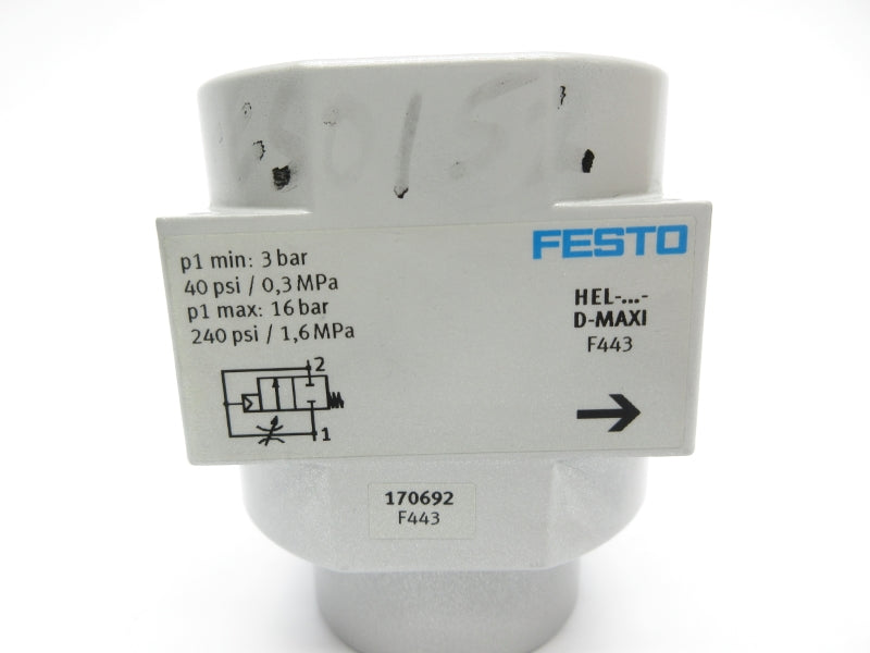 FESTO HEL-D-MAXI 170692 240PSI NSNP