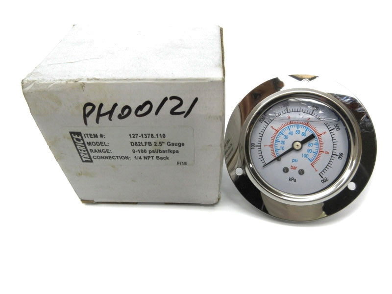 TRERICE D82LFB 0-100PSI 2.5" NSMP