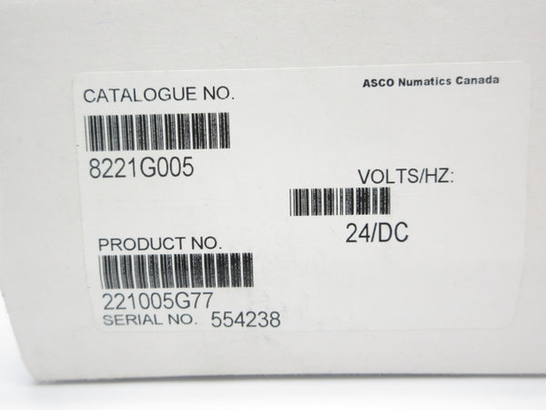 ASCO 8221G005 24VDC 5-125PSI 3/4" NSMP