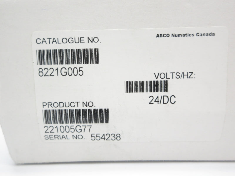 ASCO 8221G005 24VDC 5-125PSI 3/4" NSMP