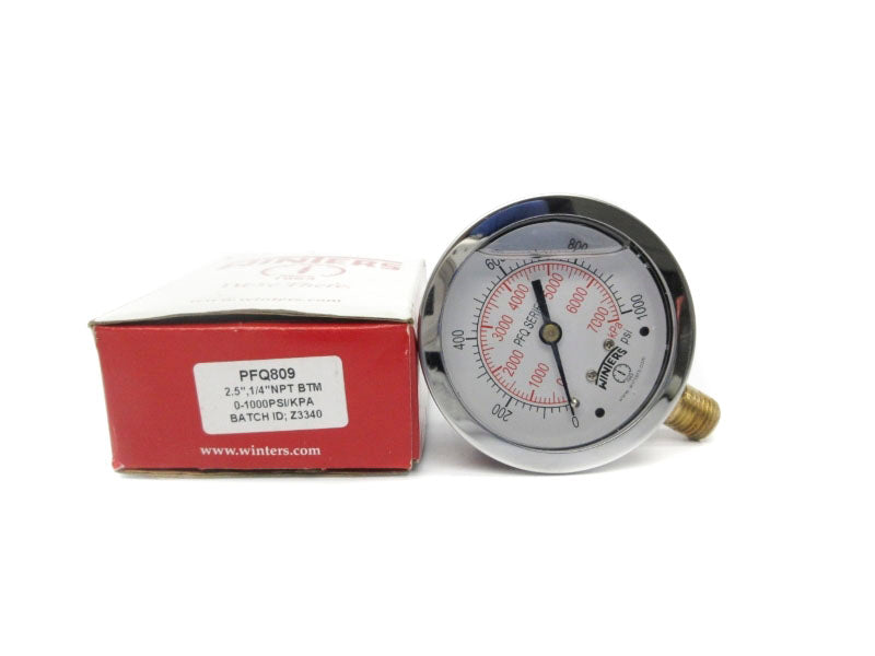 WINTERS PFQ809 0-1000PSI 2.5" NSMP